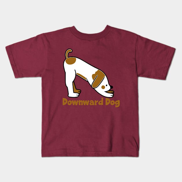 Downward Dog Kids T-Shirt by KayBee Gift Shop